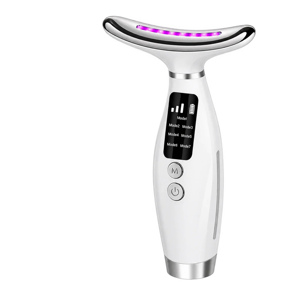 Oyrea Contour, dispositivo LED para cuello y mandíbula, con la luz encendida